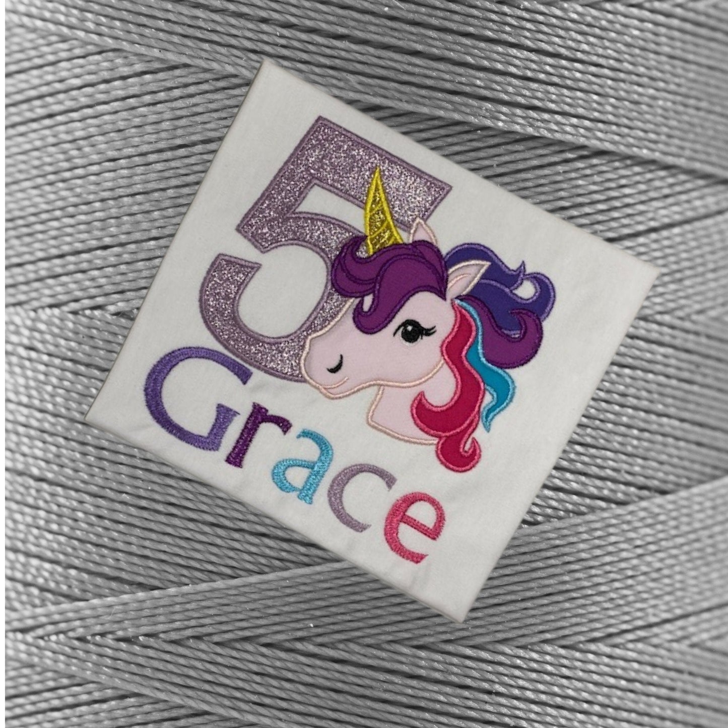 Personalised Embroidered Childrens Birthday Shirts. Cute Applique Embroidered Unicorn Personalised with Age and Name Perfect Birthday Outfit