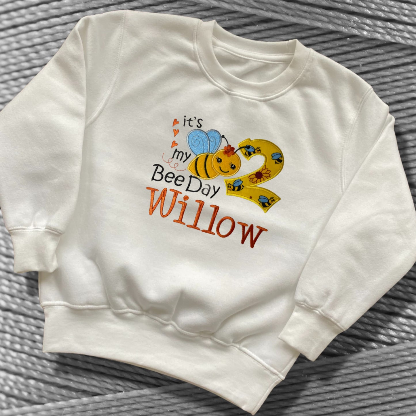 Personalised Embroidered Children's Birthday Top. 'It's my Bee Day' Cute Bee Design Personalised with Age and Name Perfect Birthday Outfit