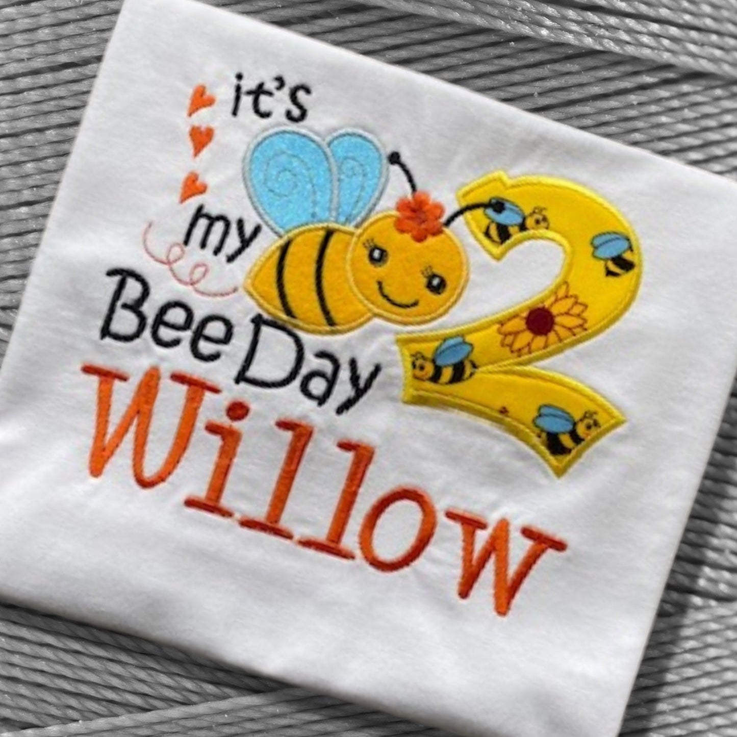 Personalised Embroidered Children's Birthday Top. 'It's my Bee Day' Cute Bee Design Personalised with Age and Name Perfect Birthday Outfit