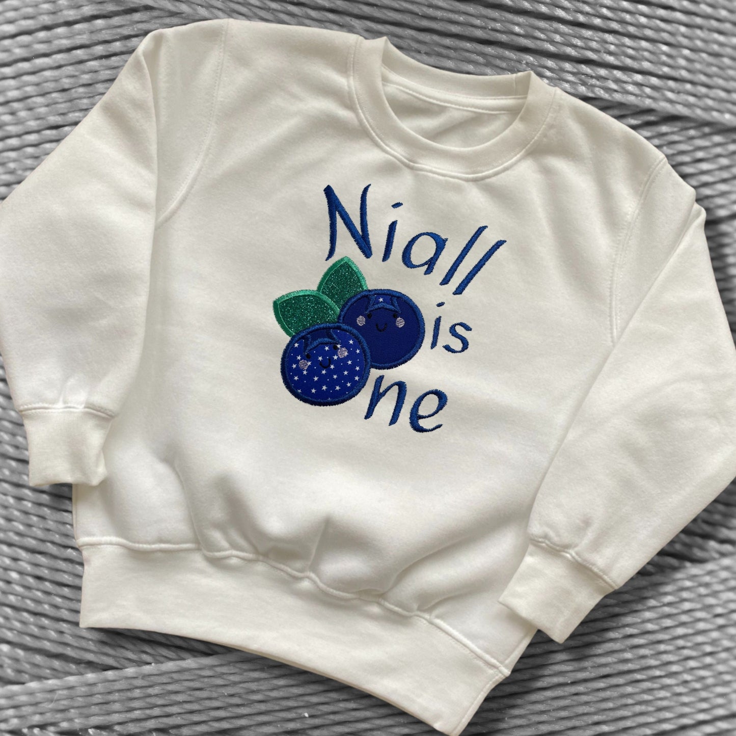 Personalised Embroidered 1st Birthday Romper or Top. Cute Blueberry Design Personalised with Name. Perfect for Celebrations