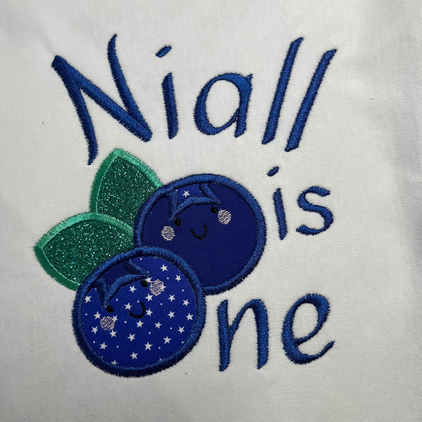 Personalised Embroidered 1st Birthday Romper or Top. Cute Blueberry Design Personalised with Name. Perfect for Celebrations