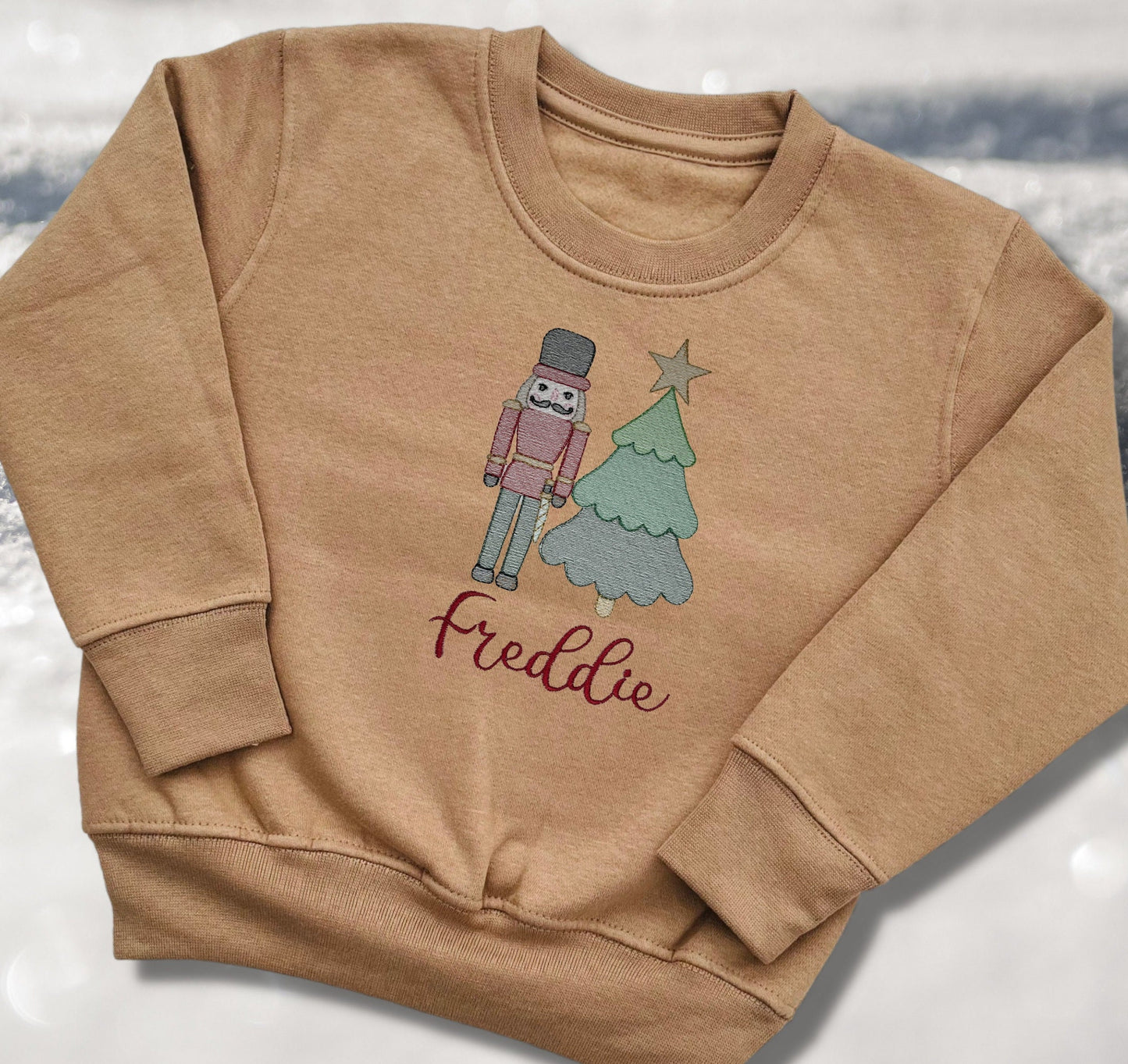 Personalised Embroidered Childrens Christmas Top. Cute Design Personalised with Name. Perfect for the Christmas Season. Choice of Garment