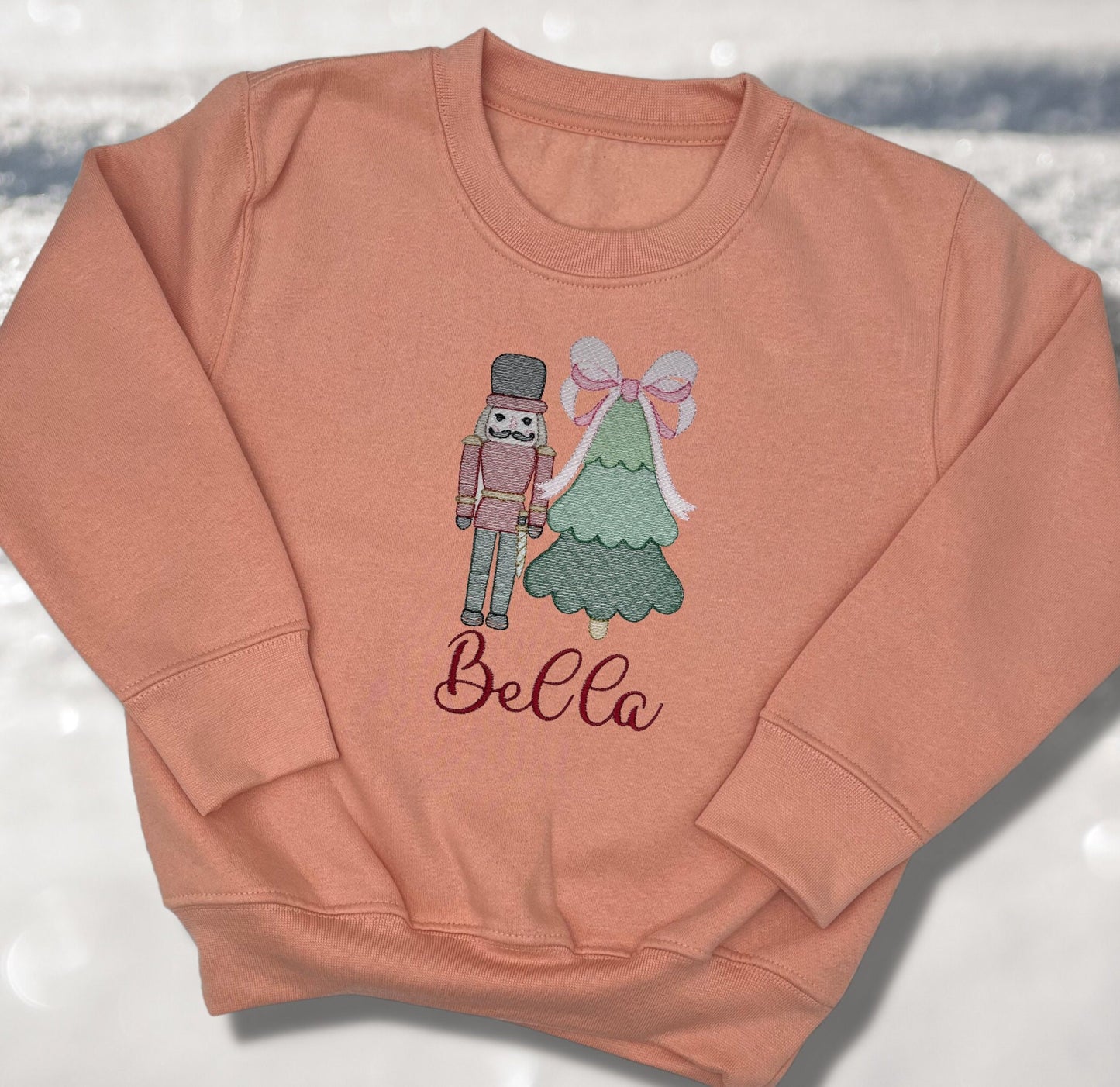 Personalised Embroidered Childrens Christmas Top. Cute Design Personalised with Name. Perfect for the Christmas Season. Choice of Garment