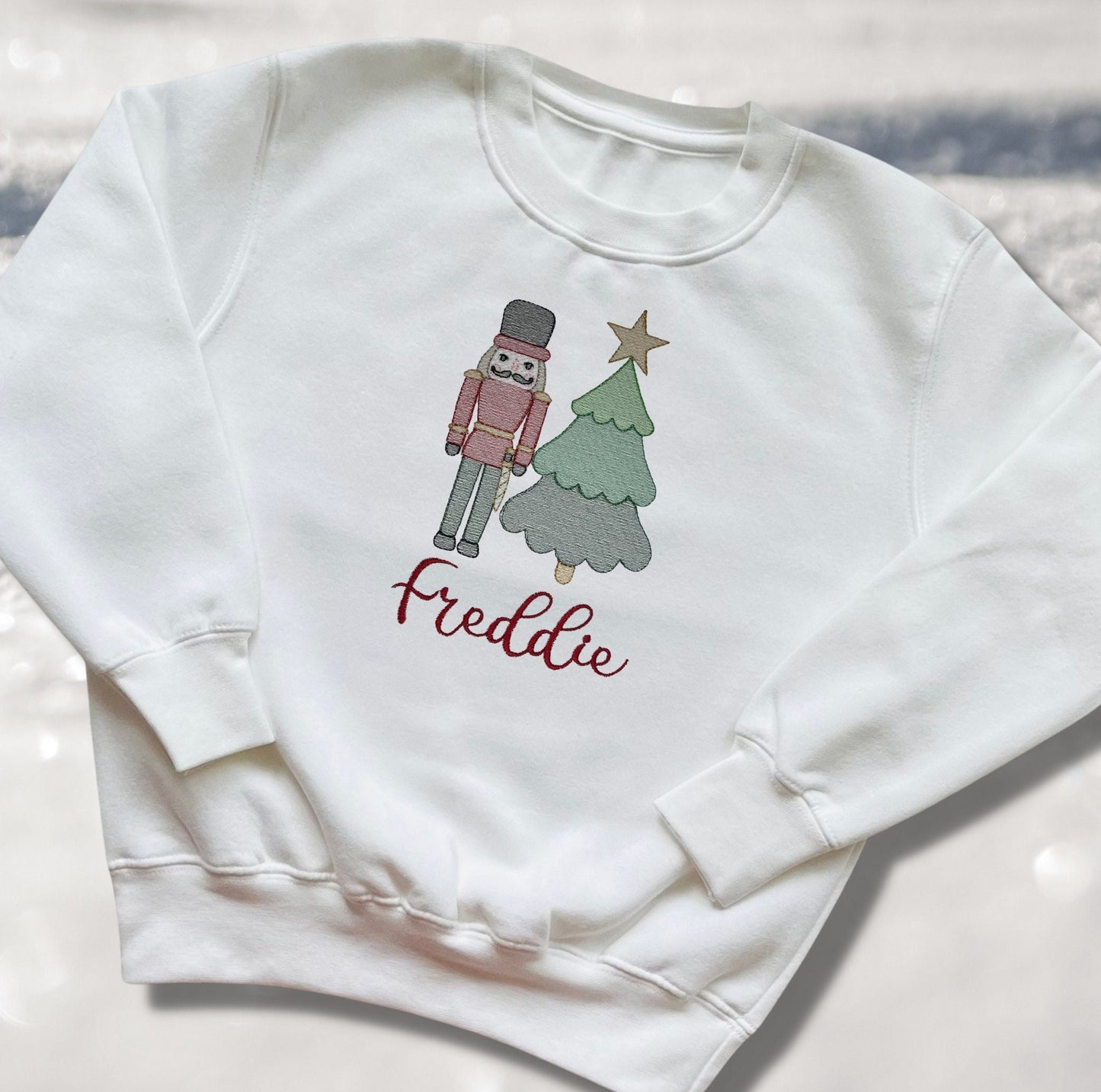 Personalised Embroidered Childrens Christmas Top. Cute Design Personalised with Name. Perfect for the Christmas Season. Choice of Garment