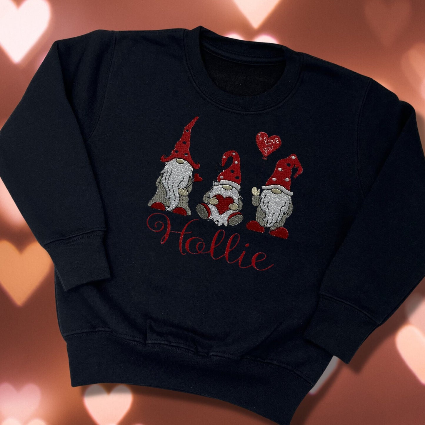 Personalised Embroidered Childrens Valentine's Shirt. Cute Gnome Design. Perfect Outfit for Valentines Day or a Gift