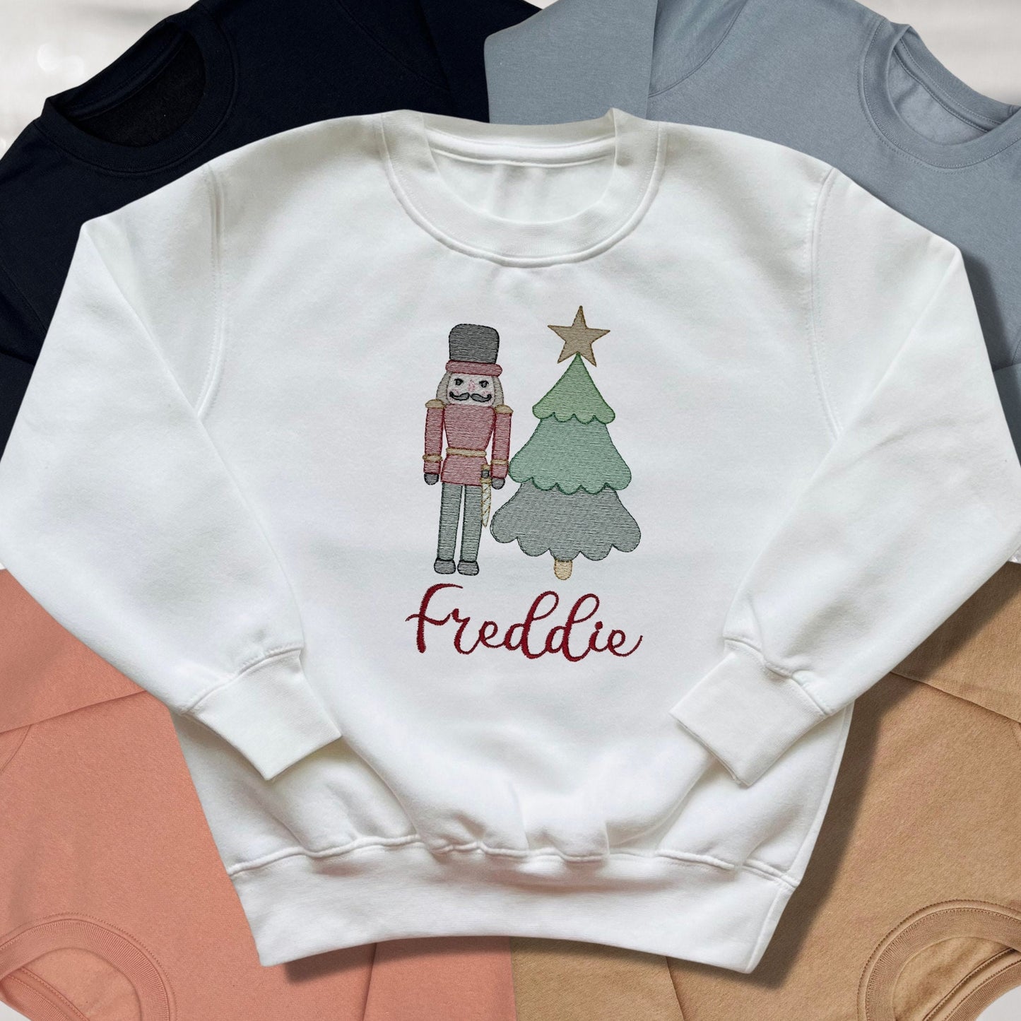 Personalised Embroidered Childrens Christmas Top. Cute Design Personalised with Name. Perfect for the Christmas Season. Choice of Garment