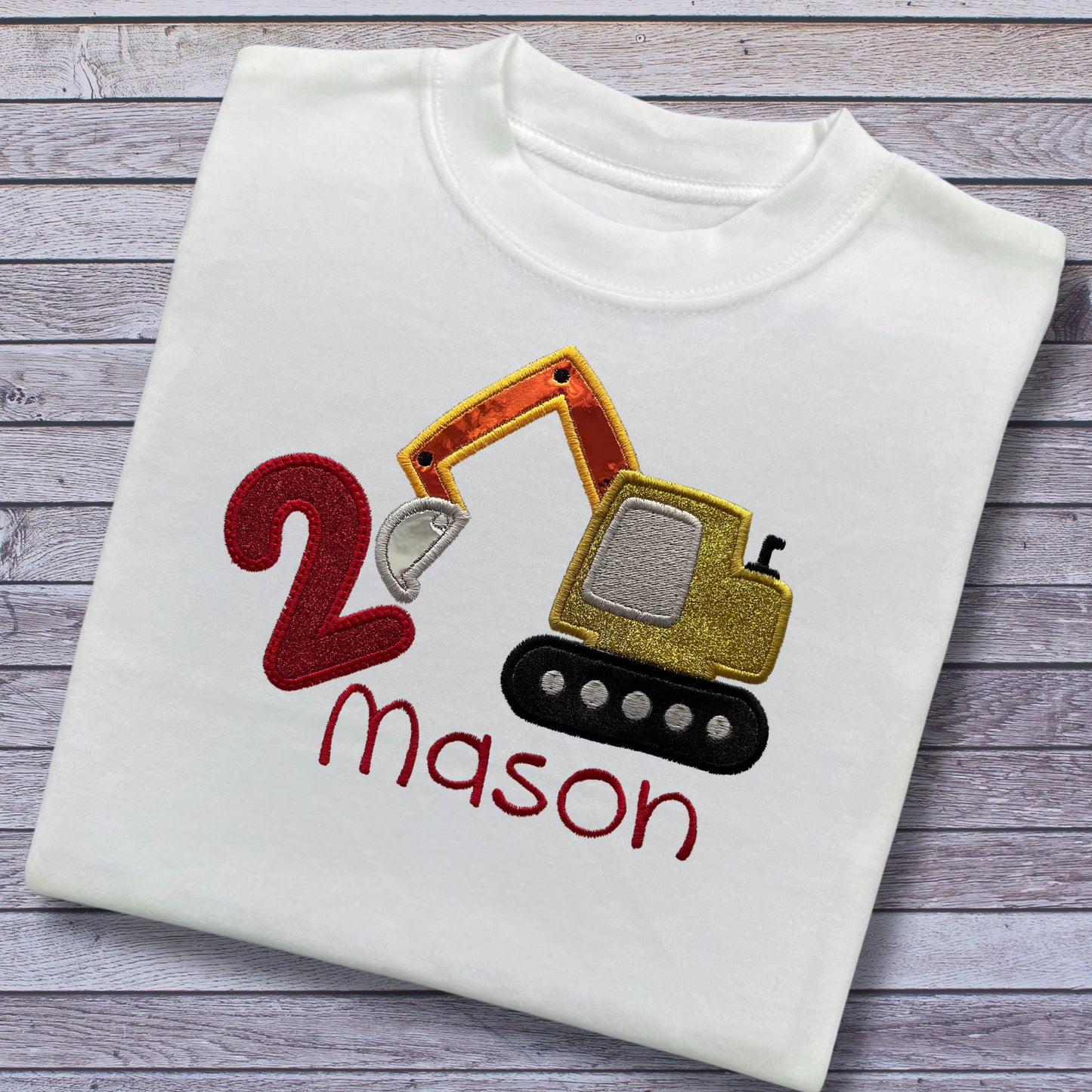 Personalised Construction Vehicle Birthday Shirts and Sweatshirts