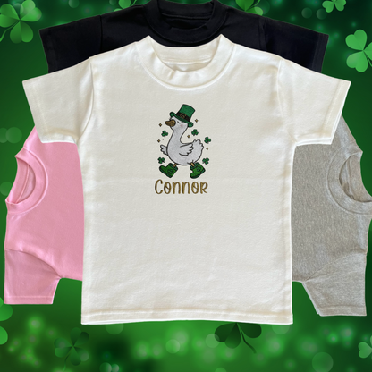 Personalised Embroidered Children's St Patrick's Day Goose Design