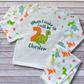 Childrens Personalised Embroidered Birthday Pyjamas 'When I wake up I will be' Embroidered Cute Dinosaur Design with the Childs Name and Age