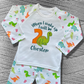 Childrens Personalised Embroidered Birthday Pyjamas 'When I wake up I will be' Embroidered Cute Dinosaur Design with the Childs Name and Age