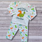 Childrens Personalised Embroidered Birthday Pyjamas 'When I wake up I will be' Embroidered Cute Dinosaur Design with the Childs Name and Age