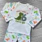 Childrens Personalised Birthday Pyjamas 'When I wake up I will be' Embroidered Colourful Dinosaur Design with Childs Name and Age