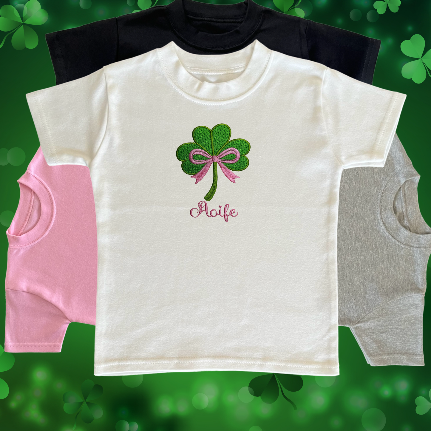 Personalised Embroidered St Patrick's Day Shirt, Shamrock Design