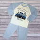Childrens Personalised Embroidered Birthday Pyjamas 'When I wake up I will be' Embroidered Steam Train Design with the Childs Name and Age