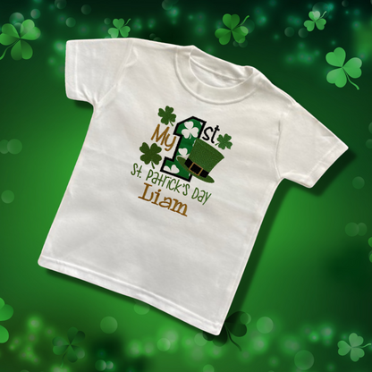 Personalised Embroidered Baby's 'My 1st St Patrick's Day'.