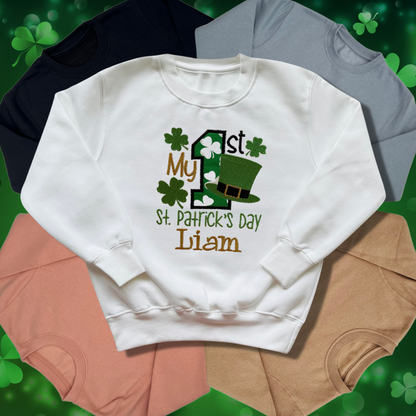 Personalised Embroidered Baby's 'My 1st St Patrick's Day'.