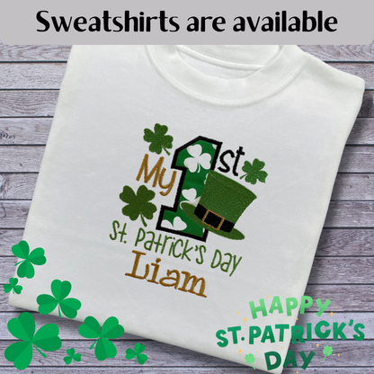 Personalised Embroidered Baby's 'My 1st St Patrick's Day'.