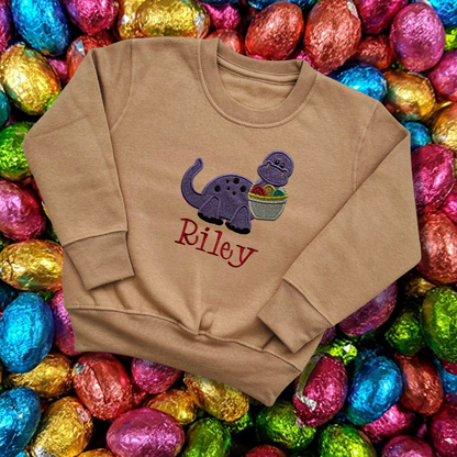 Personalised Embroidered Children's Easter Dinosaur Design