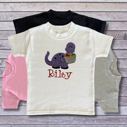 Personalised Embroidered Children's Easter Dinosaur Design