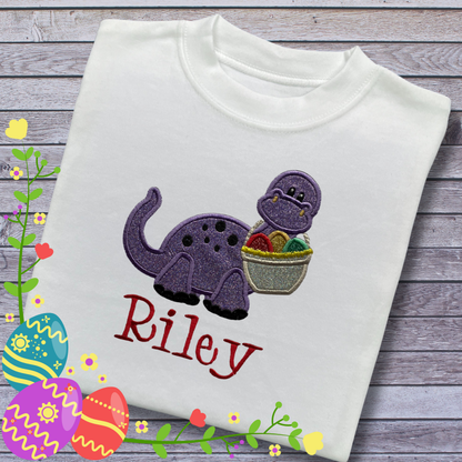 Personalised Embroidered Children's Easter Dinosaur Design