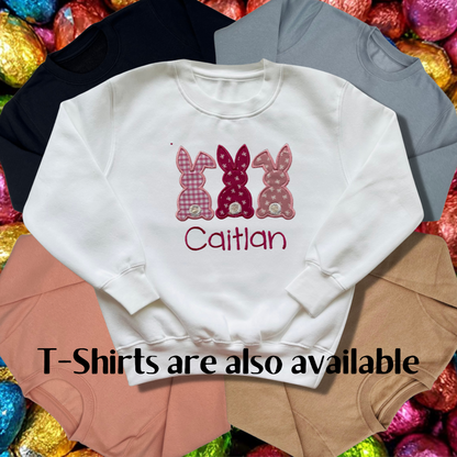 Personalised Embroidered Children's Easter Cute Bunny Design