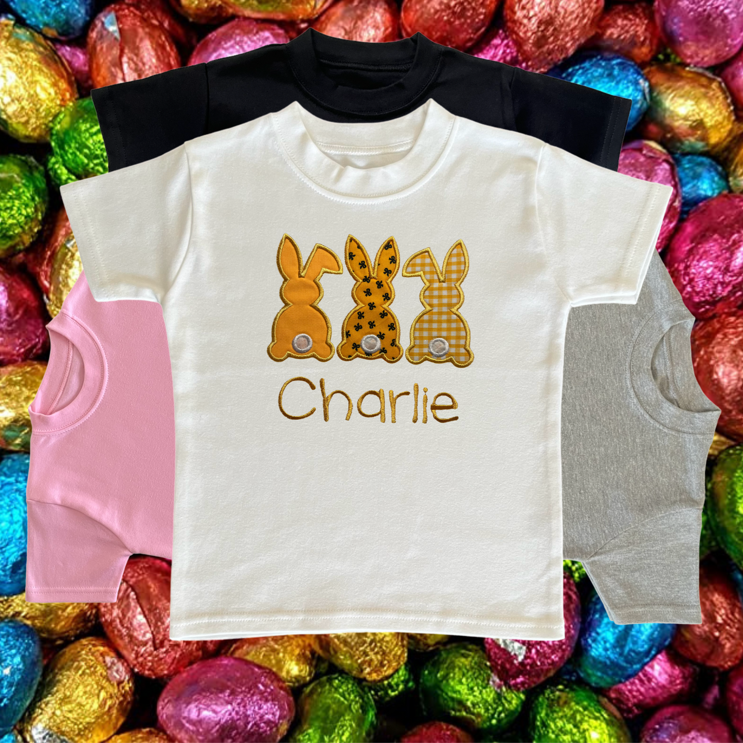 Personalised Embroidered Children's Easter Cute Bunny Design