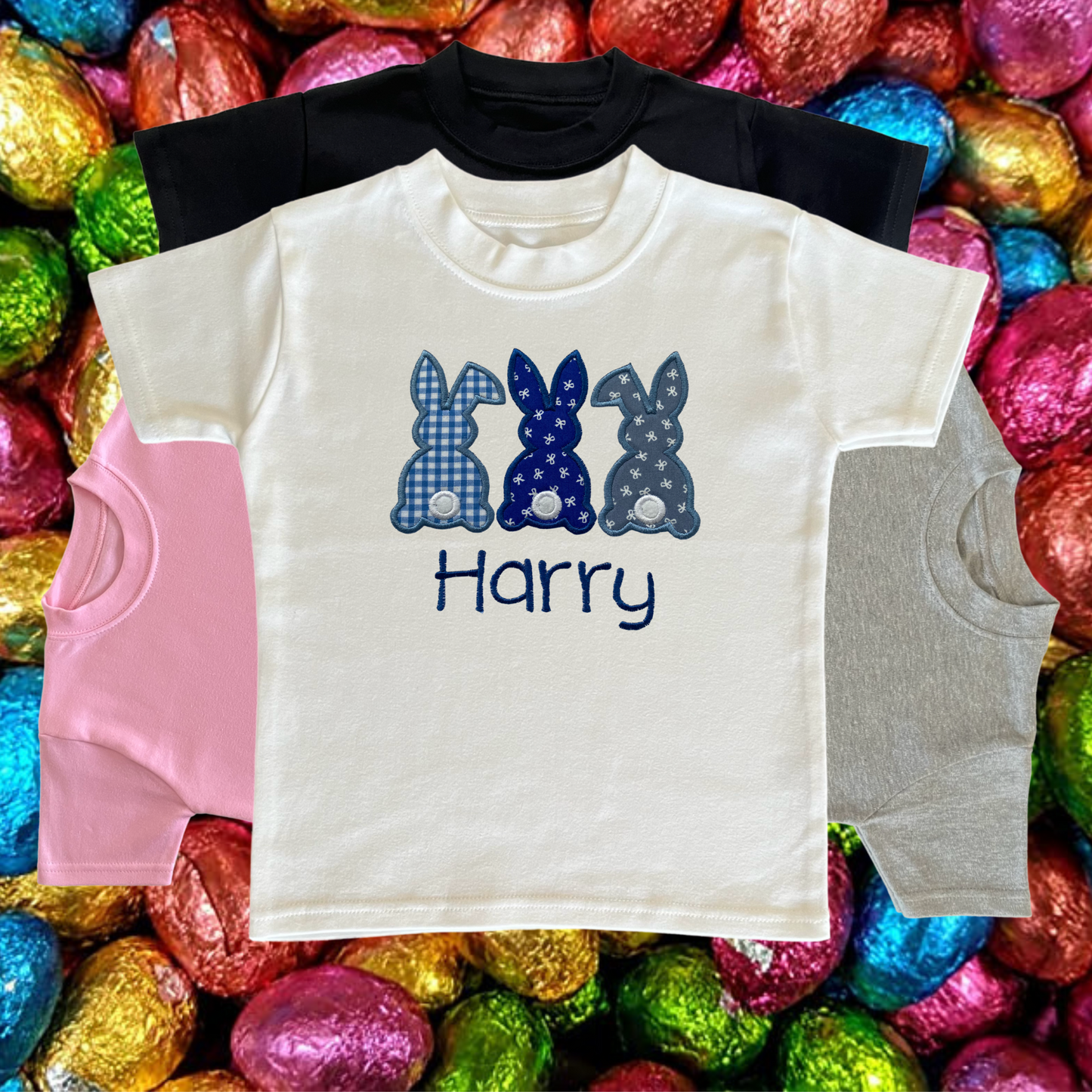 Personalised Embroidered Children's Easter Cute Bunny Design
