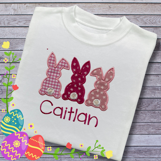 Personalised Embroidered Children's Easter Cute Bunny Design