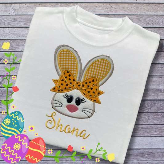 Personalised Embroidered Children's Easter Bunny Face Design