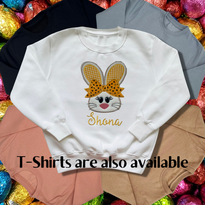 Personalised Embroidered Children's Easter Bunny Face Design