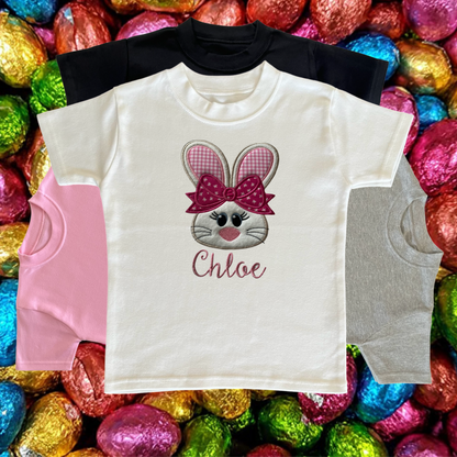 Personalised Embroidered Children's Easter Bunny Face Design