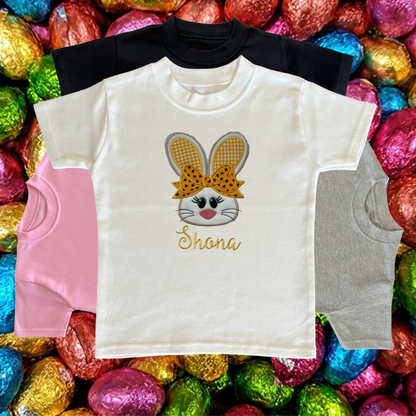 Personalised Embroidered Children's Easter Bunny Face Design