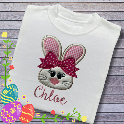 Personalised Embroidered Children's Easter Bunny Face Design