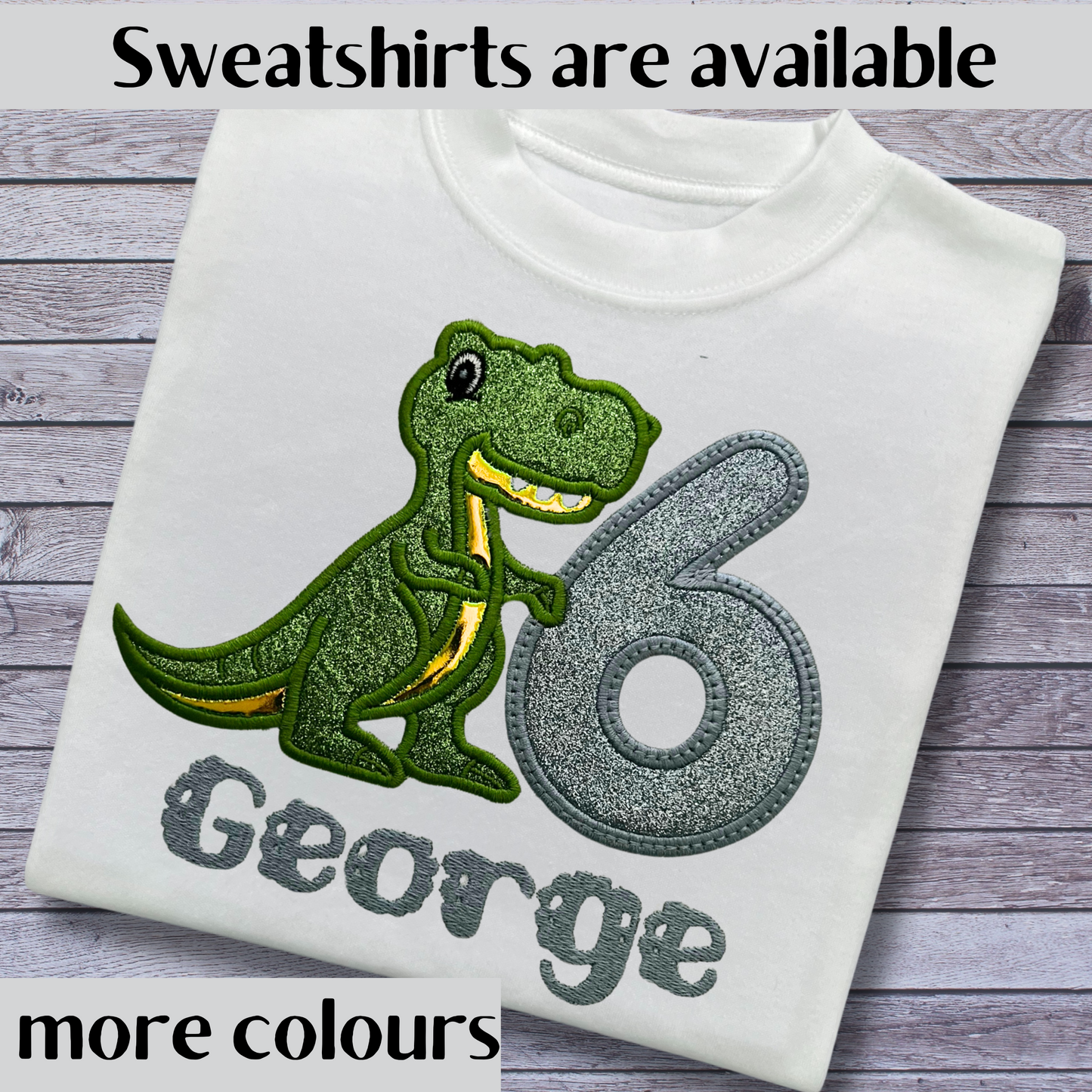 Personalised Embroidered Children's Birthday Top: Dinosaur Design