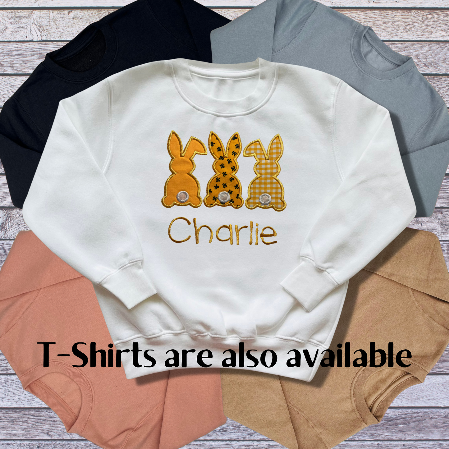 Personalised Embroidered Children's Easter Cute Bunny Design