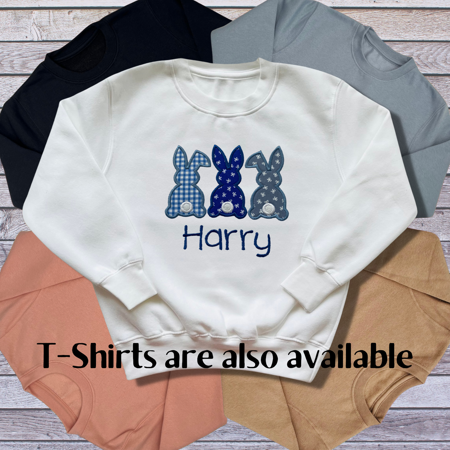 Personalised Embroidered Children's Easter Cute Bunny Design
