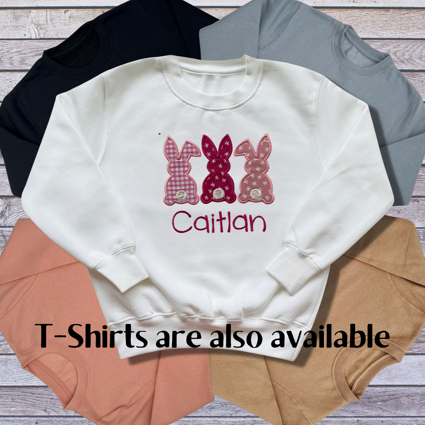 Personalised Embroidered Children's Easter Cute Bunny Design