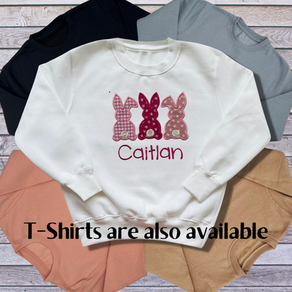 Personalised Embroidered Children's Easter Cute Bunny Design