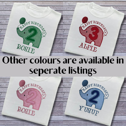 Personalised Embroidered Children's Birthday Top: Elephant Design
