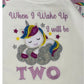 Childrens Embroidered Birthday Pyjamas. Unicorn Design With the Words 'When I Wake Up I'll Be..' Perfect for the Night Before Their Birthday