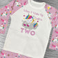 Childrens Embroidered Birthday Pyjamas. Unicorn Design With the Words 'When I Wake Up I'll Be..' Perfect for the Night Before Their Birthday