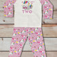 Childrens Embroidered Birthday Pyjamas. Unicorn Design With the Words 'When I Wake Up I'll Be..' Perfect for the Night Before Their Birthday