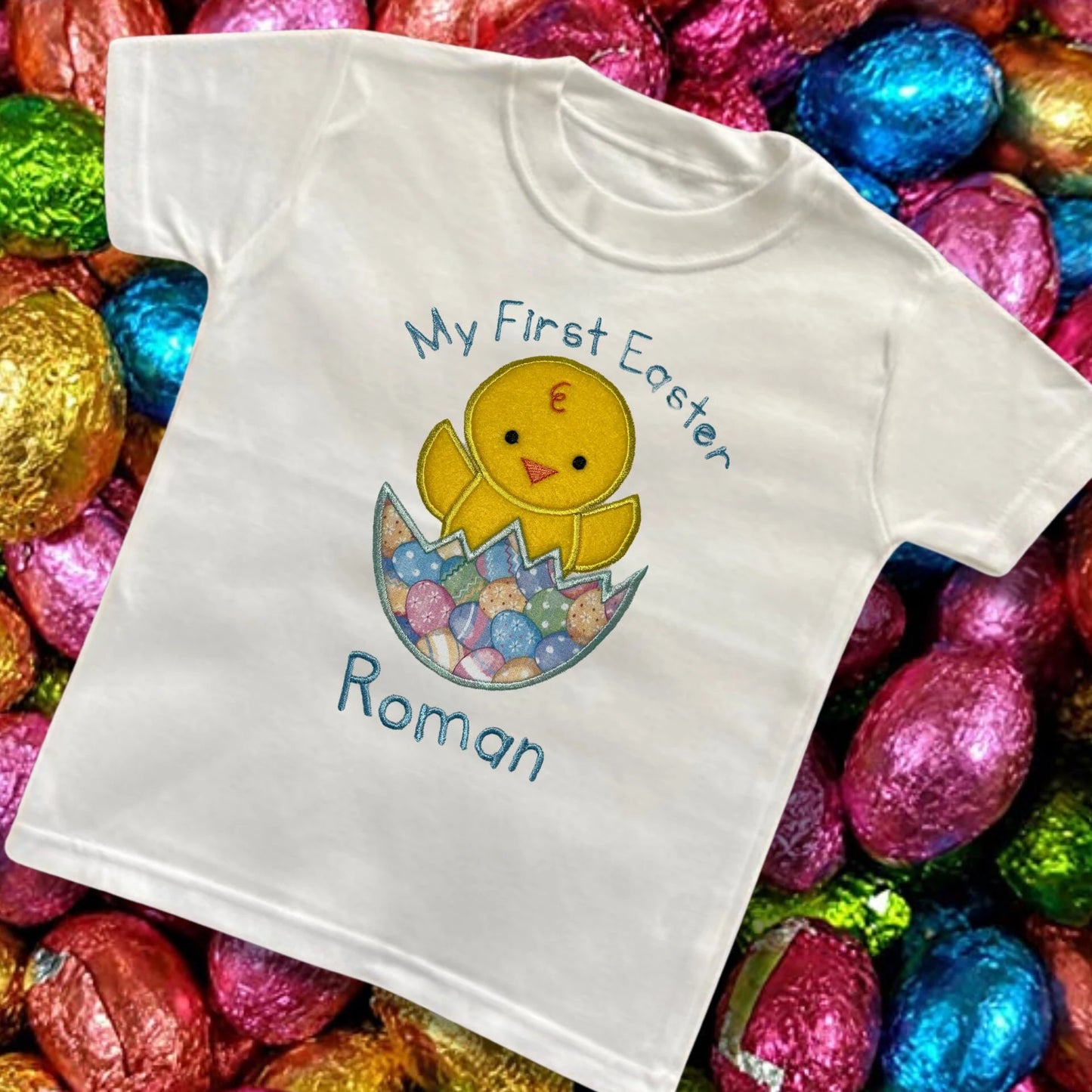 Personalised Embroidered 'My 1st Easter' Baby Romper or Top Design