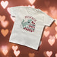 Embroidered Children's Valentine's Shirt. Cheeky Dinosaur Design Saying ''Crushing Hearts & Blasting Farts" Personalised with Child's Name.
