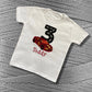 Personalised Embroidered Children's Birthday top: Racing Car Design