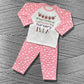 Childrens Personalised Embroidered Pyjamas Saying 'When I wake up I will be starting Nursery'. Cute Apple Banner Design with Child's Name.