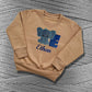Children's Personalised Embroidered Top With a Cute Elephant Design. A Beautiful Design Using Glittery Blues with Child's Name and Initial