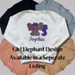 Children's Personalised Embroidered Top With a Cute Elephant Design. A Beautiful Design Using Glittery Blues with Child's Name and Initial