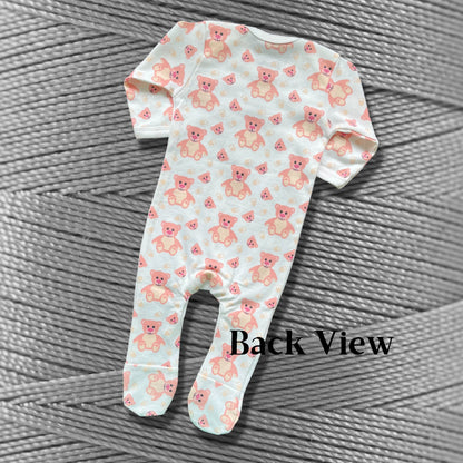 Childrens Personalised Embroidered Pyjamas and Sleepsuits. When I wake up I will be'. Cute Princess Crown Birthday Design with Child's Name.