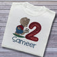 Personalised Embroidered Children's Birthday Top. Teddy Bear Kicking a Football.